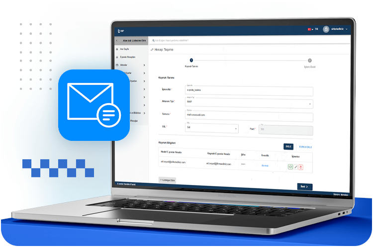 IMAP Protokolü Desteği